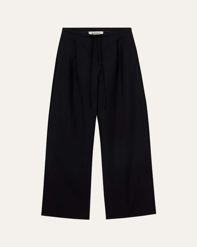 Relaxed Wool Drawstring Trousers